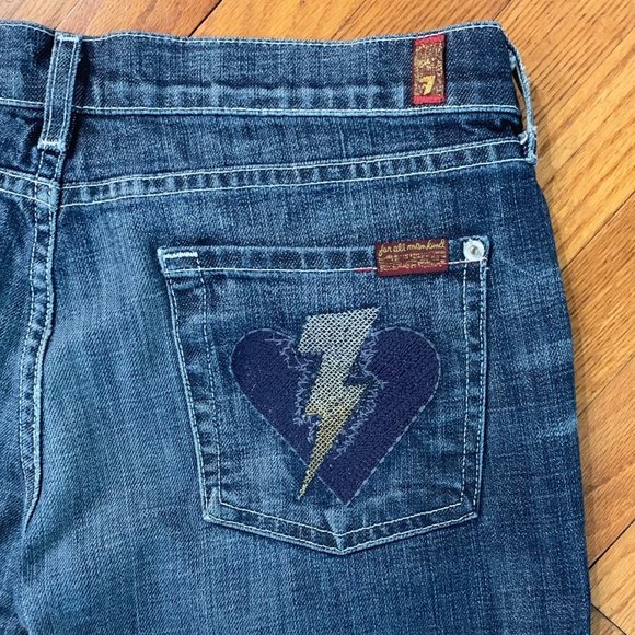 7 For All Mankind Denim - 7 For All Mankind Lightning Bolt Heart Boot Jeans